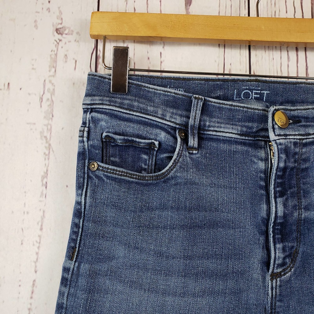 30. Ann  Taylor Loft High Waist Skinny Jeans Womens Size 6 Medium Wash Blue - Picture 3 of 10